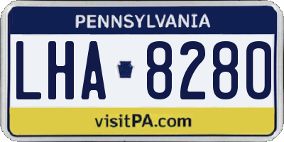 PA license plate LHA8280