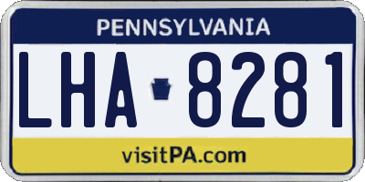 PA license plate LHA8281