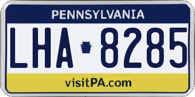 PA license plate LHA8285