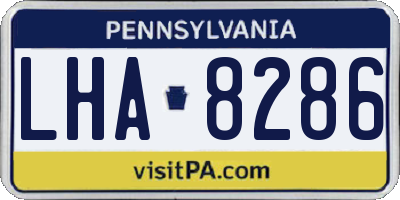 PA license plate LHA8286