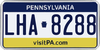 PA license plate LHA8288
