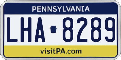 PA license plate LHA8289