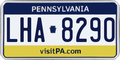 PA license plate LHA8290