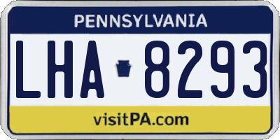 PA license plate LHA8293