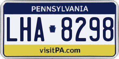 PA license plate LHA8298