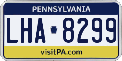 PA license plate LHA8299