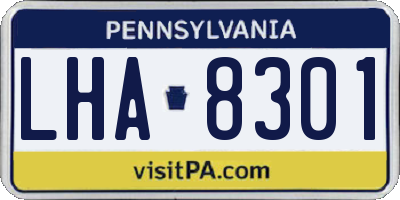 PA license plate LHA8301