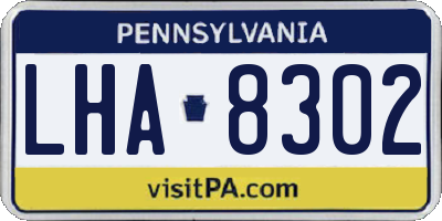 PA license plate LHA8302