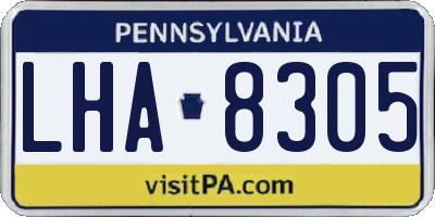 PA license plate LHA8305