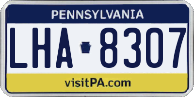 PA license plate LHA8307