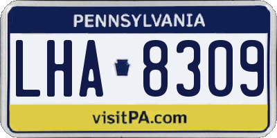 PA license plate LHA8309