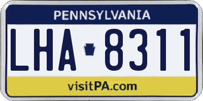 PA license plate LHA8311