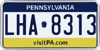 PA license plate LHA8313
