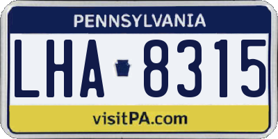 PA license plate LHA8315