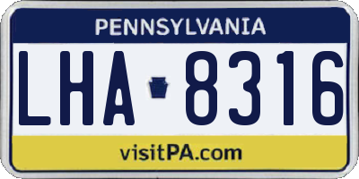 PA license plate LHA8316