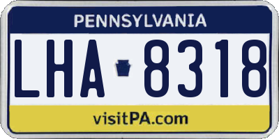 PA license plate LHA8318