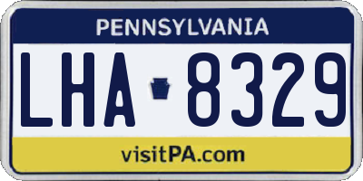 PA license plate LHA8329
