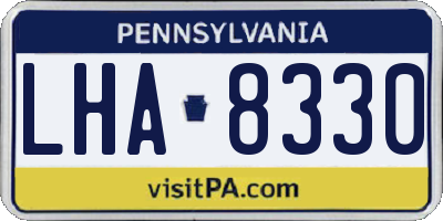 PA license plate LHA8330