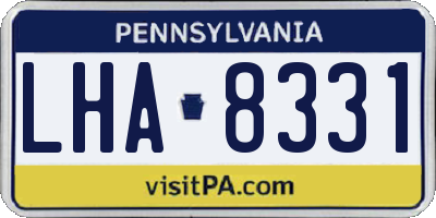 PA license plate LHA8331