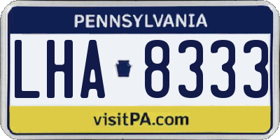 PA license plate LHA8333