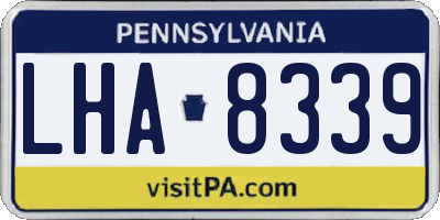 PA license plate LHA8339