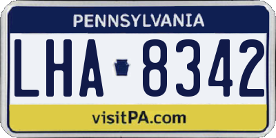PA license plate LHA8342