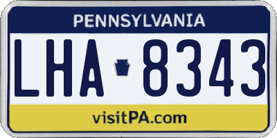 PA license plate LHA8343