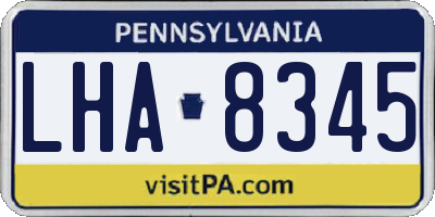 PA license plate LHA8345
