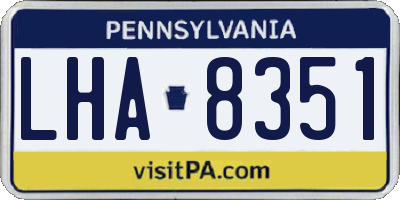 PA license plate LHA8351
