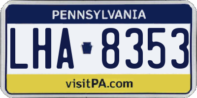 PA license plate LHA8353