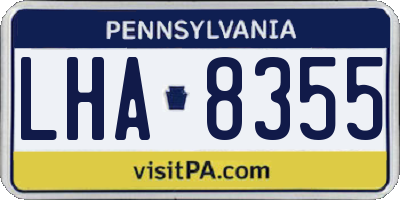 PA license plate LHA8355