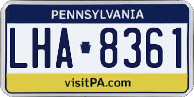 PA license plate LHA8361