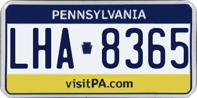PA license plate LHA8365