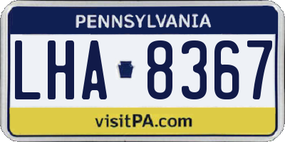 PA license plate LHA8367