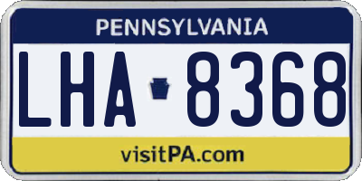 PA license plate LHA8368