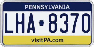 PA license plate LHA8370