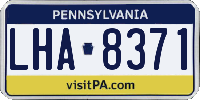PA license plate LHA8371