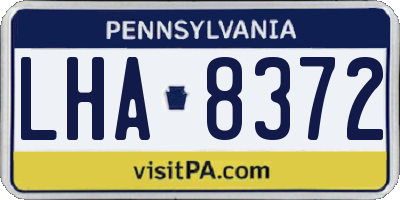 PA license plate LHA8372