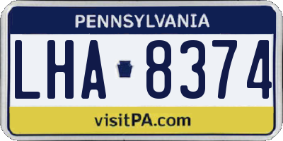 PA license plate LHA8374