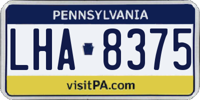PA license plate LHA8375