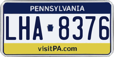 PA license plate LHA8376