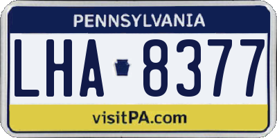 PA license plate LHA8377