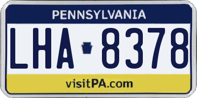 PA license plate LHA8378