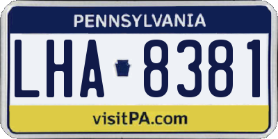 PA license plate LHA8381
