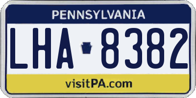 PA license plate LHA8382