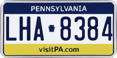 PA license plate LHA8384