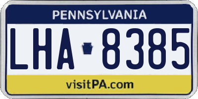 PA license plate LHA8385