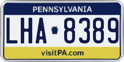 PA license plate LHA8389
