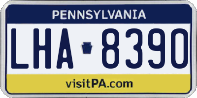 PA license plate LHA8390
