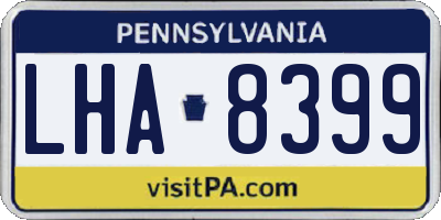 PA license plate LHA8399